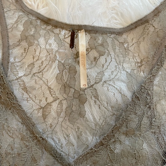 Free People Floral Lace Fringe Camisole/Tank Bell Trapeze Size XS - Picture 3 of 11